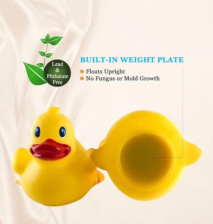 3" Rubber Duck [Sealed Hole, Floats Upright] - Baby Safe Bathtub Bathing Toy - Leprechaun Rubber Duck