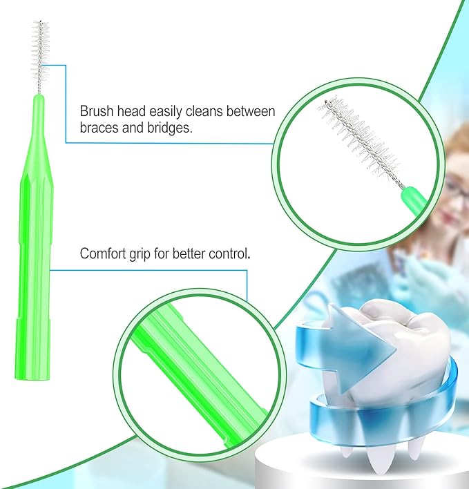 Zopeal 250 Pieces Braces Flossers Interdental Brush for Cleaner Tooth Toothpick Dental Teeth Flossing Picks Head Oral Dental Hygiene Cleaning Tool Soft Cleaners