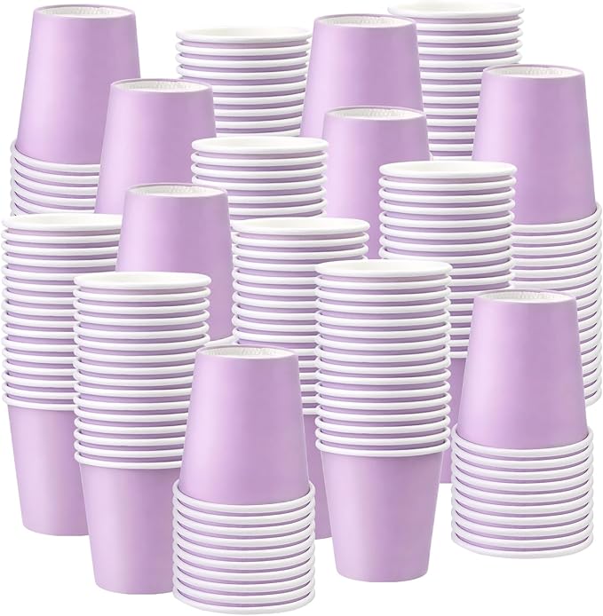 300 Pack 3oz Purple Paper Cups,Mouthwash Cups, Disposable Bathroom Cups,Small Paper Cups 3oz Ideal for Bathroom,Supermarket,Birthday Party,Picnic and BBQ