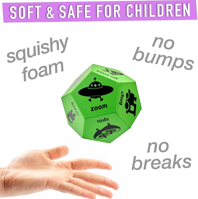 Movement Dice - Preschool Play Equipment & Recess Toys for Elementary Outside Gymnastics Games, Exercise Dice for Kids as Gross Motor Toys, PE Equipment for Outdoor & Indoor Recess Classroom