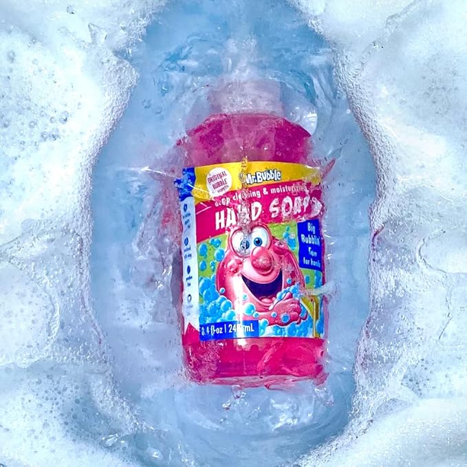 Mr. Bubble Kids Moisturizing Hand Soap, Gentle Sensitive Skin Formula Enriched with Nourishing Aloe Vera - Original Bubble Scent (Pack of 3 Bottles, 8.4 Fl Oz Each)