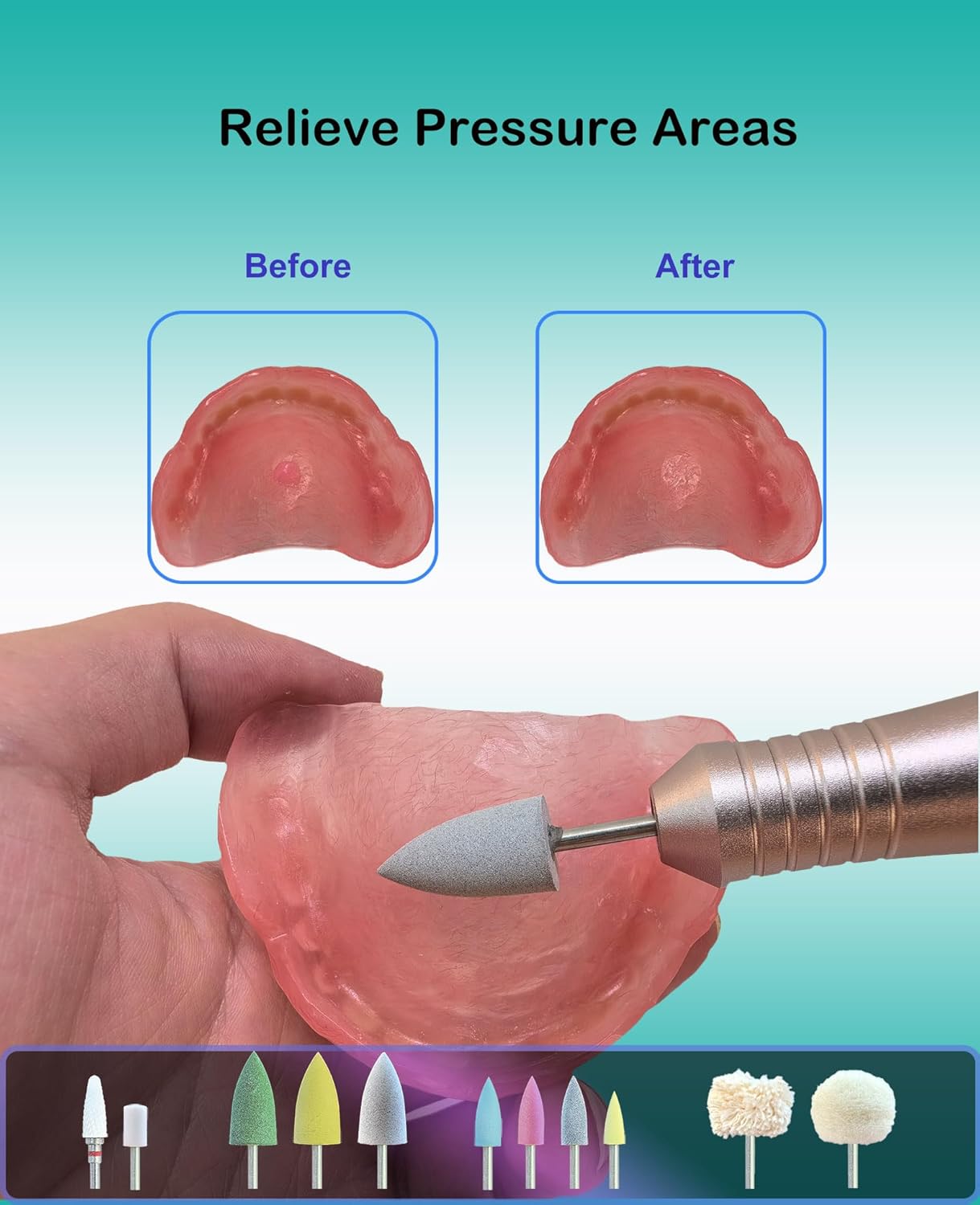 Cordless USB Mini Polisher, Portable Repair & Reline Kit for Edge Trimming, Relining Adjustment, Cracks Repair, and Surface Finishing, 11 Polishing Heads and Travel Case Included