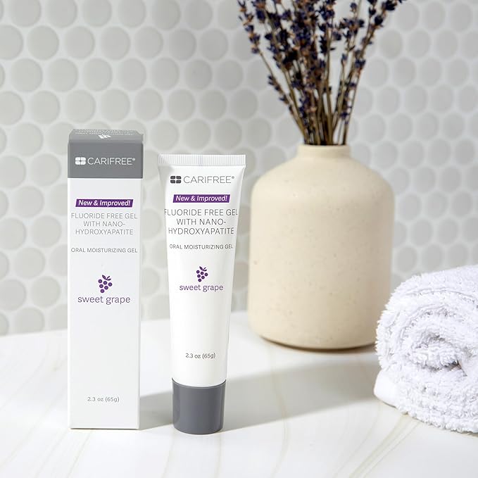 CariFree Fluoride Free Gel (Sweet Grape): Nano Hydroxyapatite Toothpaste, Neutralizes pH, Freshens Breath and Moistens Mouth, Dentist Recommended (Pack of 4)