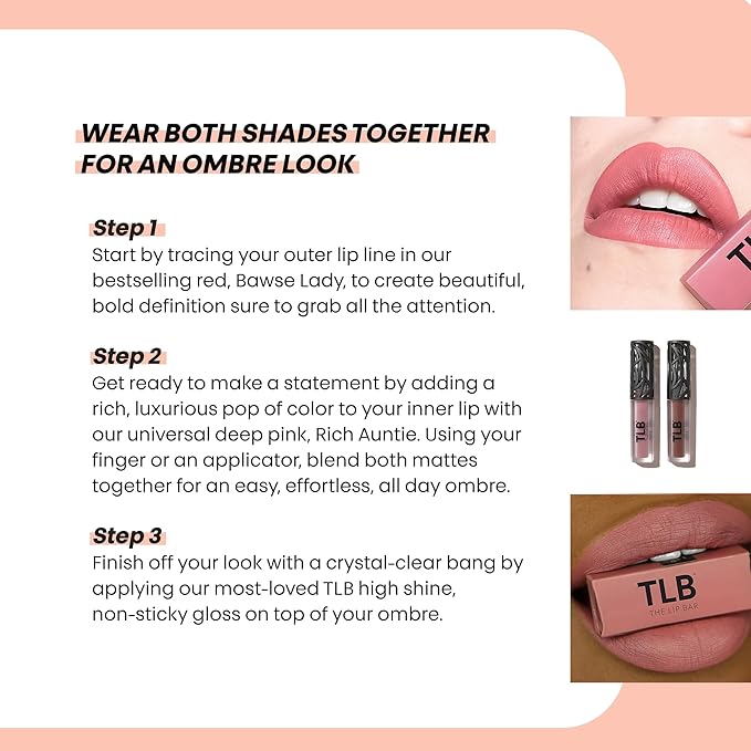 The Lip Bar - Nonstop Liquid Matte Lipstick Mini 2-Pack, Curlfriend (Mauve Pink) + Savage (Chocolate Red-Brown) - High Pigment - One Swipe - Long Lasting - Jojoba Oil & Vitamin E - Vegan - .24 fl oz