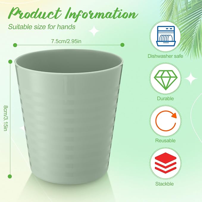 Eccliy 36pcs 8 oz Christmas Cups Unbreakable Plastic Stackable Juice Reusable Tumblers Bulk Plastic Drinking Cups for Kid Toddlers Baby Kid, Dishwasher Safe(Pastel Color)