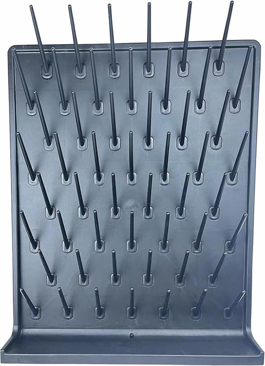 Lab Drying Rack 52 Pegs Laboratory Cabinets Glass Drying Racks Wall-Mount Black Cleaning Frame for School Laboratory Utensils Hidden Installation