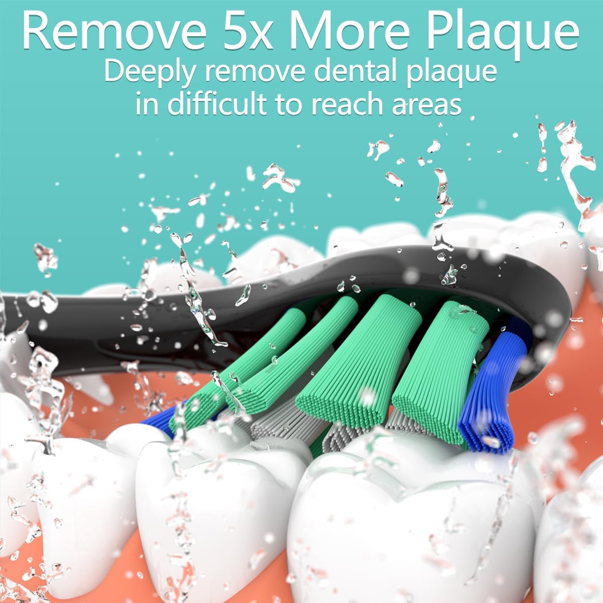 Replacement Heads Compatible with Sonicare Toothbrush, Replacement Brush Head for Philips Sonicare Electric Toothbrush 4100 5100 6100 9900 C2 W3 and More Click-on Handles (8white+8black)