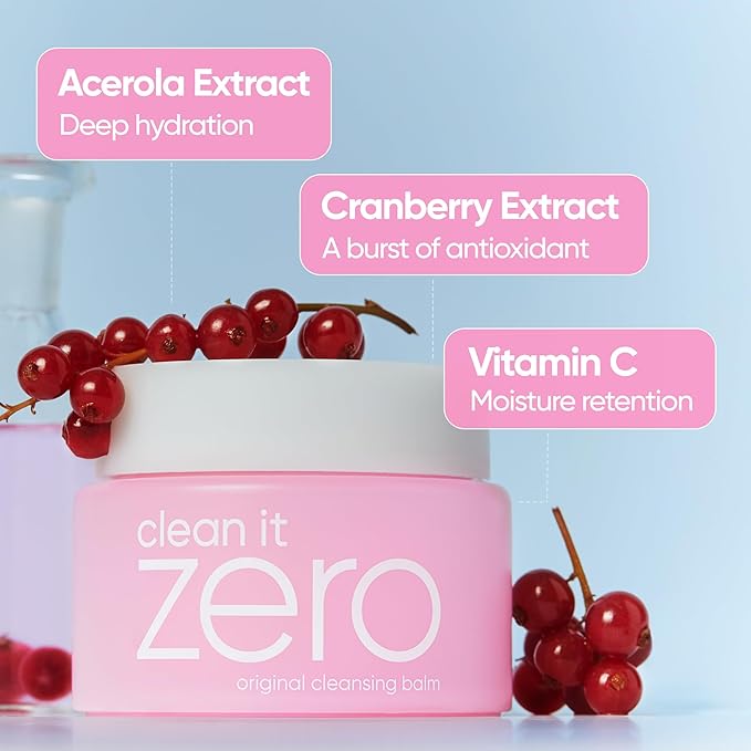 BANILA CO Clean It Zero Original Cleansing Balm Duo | Big Size 180ml + Travel Size 50ml | Korean Makeup Remover & Facial Cleanser | Vegan, Acerola Berry & Vitamin C