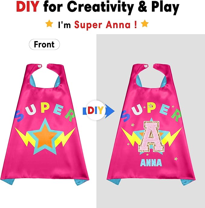 D.Q.Z Star Superhero Cape and Mask for Kids Dress Up Costume, Super Hero Toys for Boys Girls Halloween Party Favors