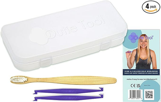 Outie Tool 2 in 1 Total Care Carry Case | Contains 1 Bamboo Toothbrush and 2 Clear Aligner Removers