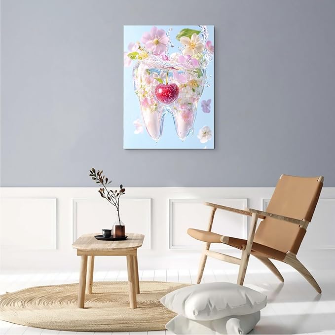SchindlerBang Contemporary Dental Decor,Abstract Water Tooth Print,Striking Artwork for Urban Apartments,Lofts,and Designer Interiors 12x16inch Ready to Hang