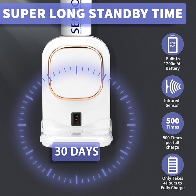 Automatic Toothpaste Dispenser,Wall Mounted Electric Toothpaste Dispenser for Kids and Adults,Toothpaste Dispenser for Bathroom (White