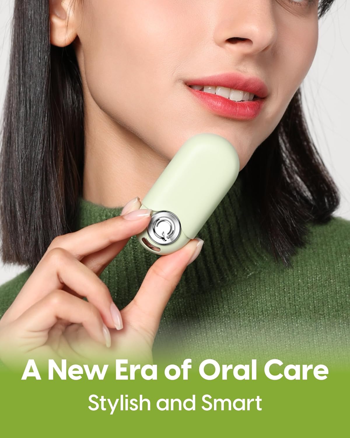 C1S Reusable Flosser Set, Auto-Restringing Flosser with Replaceable Floss Capsule, Multi-Hygiene, Portable Travel Floss, Recyclable Zero Waste, Unflavored (Reef Green)