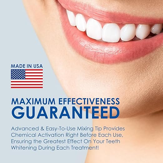 Professional Dental-Grade Teeth Whitening Gel, Sensitivity-Proof, 9% Hydrogen Peroxide Formula - Made in USA - 4 Pack Syringes with Dispensing Tips