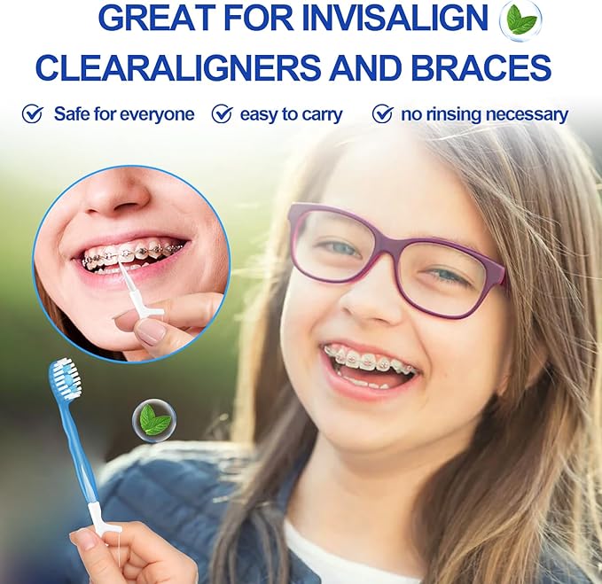 5 in 1 Mini Brushes Disposable Toothbrushes with Toothpaste + Tongue Scraper + Picks+Floss Travel Case Individually Wrapped Soft Travel Toothbursh Portable (Peppermint, 10)