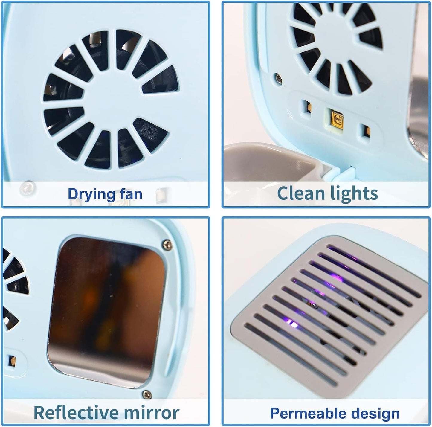 Toothbrush Travel Cover, Toothbrush Travel Case With Air Drying Function, Rechargeable Portable Toothbrush Travel Container with Holder for Household and Travell Blue