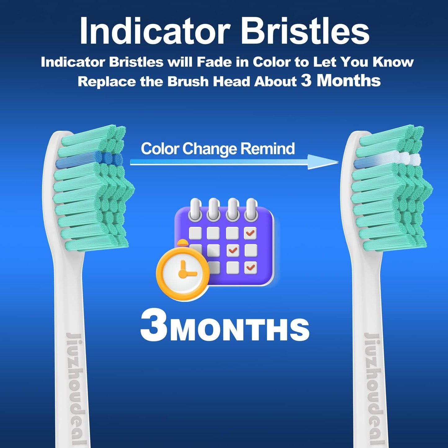 Toothbrush Replacement Heads for Philips Sonicare E-Series, Essence, Elite, Advance, CleanCare Screw-on Electric Toothbrush Heads HX7022/66, 6 Pack