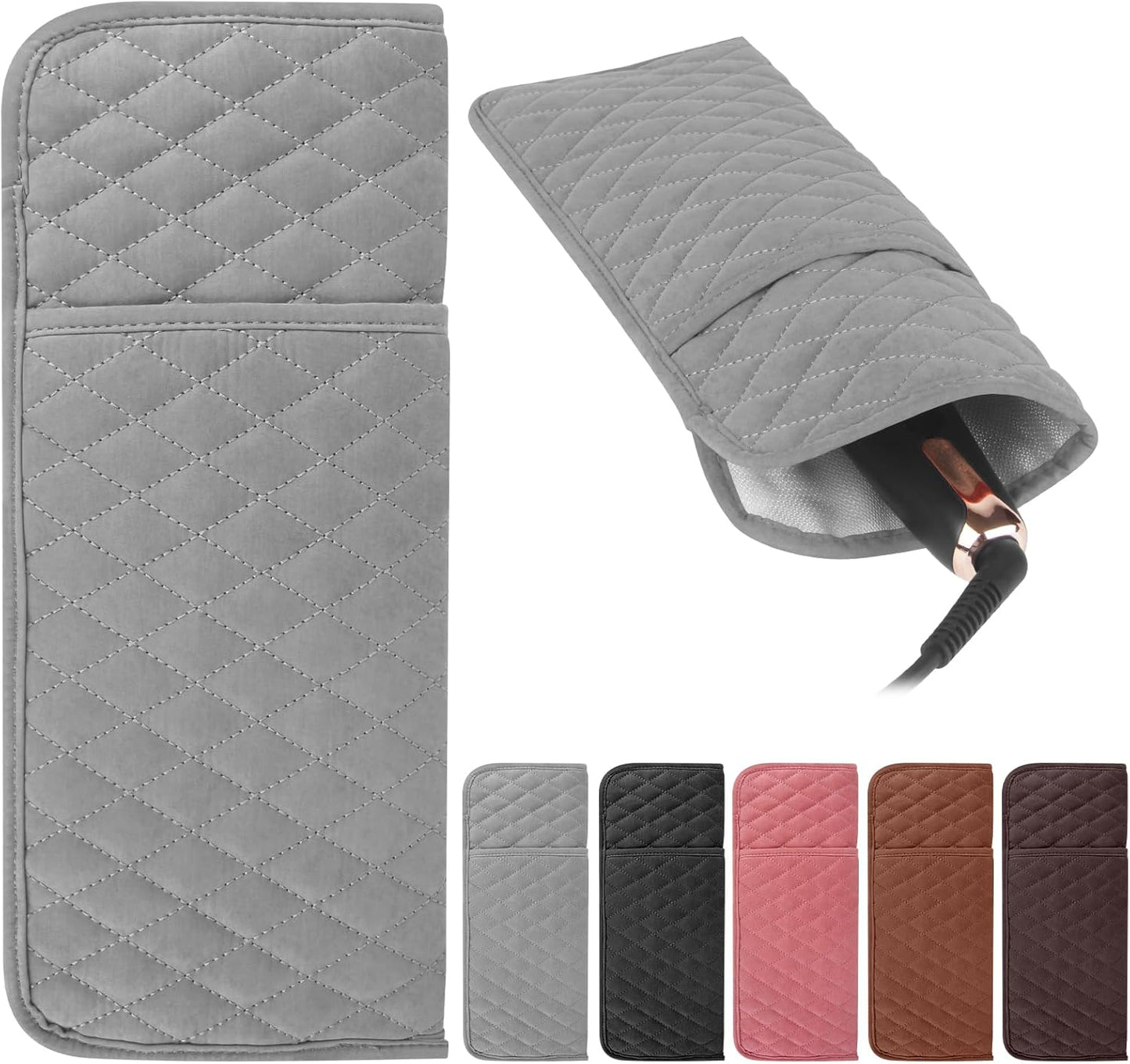 Heat Resistant Hair Tools Organizer Bag Portable Travel Storage Cover Case for Hair Straighteners, Curling Irons, Flat Irons and Hot Styling Tools(13.8" x 5.5")