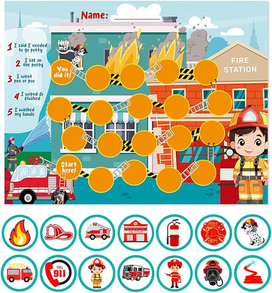 240 pcs Potty Training Stickers, Firefighter Potty Sticker Chart, Potty Reward Charts for Toddlers, Potty Training Chart for Kids, Potty Chart for Toddlers Boys with Stickers Show Options…