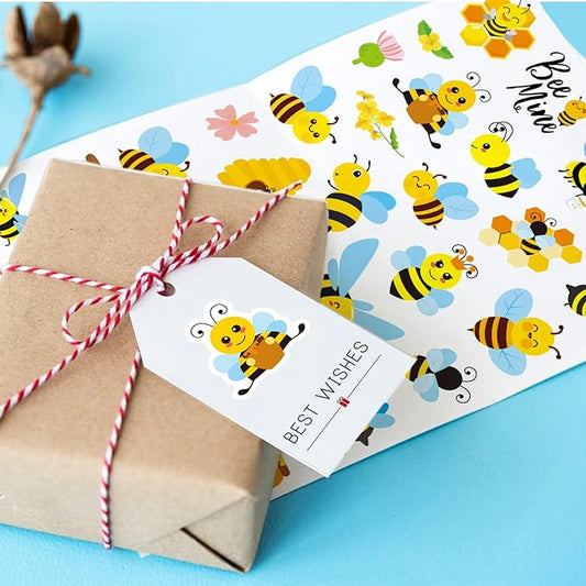 Bumble Bee Stickers Summer Spring Happy Honey Bee Decal Sticker 660 Counts Party Cute Gifts Goodie Bags Decor Game Rewards Birthday Party Favors Water Bottle Sticker Laptop Invitation Decor