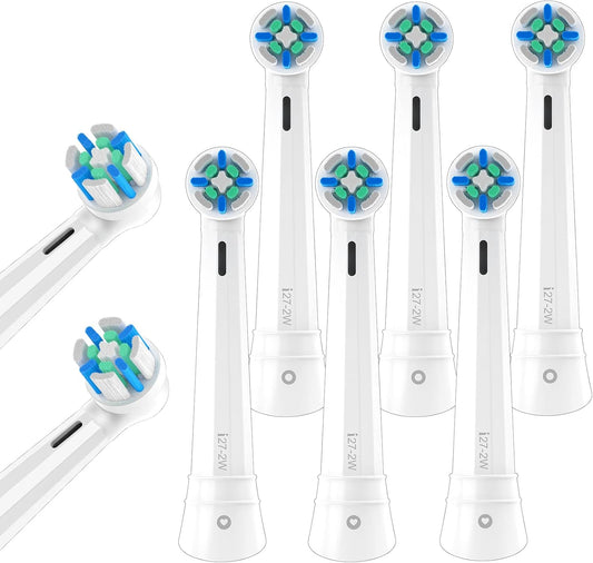 8pcs iO Replacement Heads Compatible with Oral B iO,iO Series Electric Toothbrush Heads Compatible with Oral B iO 2/3/4/5/6/7/8/9/10,Medium Bristles for Effective Plaque Removal(White)