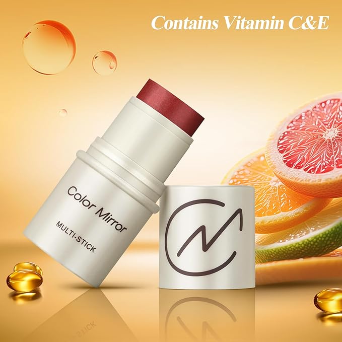 Multi-Use Makeup Stick - Blush, Lipstick, Eyeshadow & Highlighter For All Skin, Buildable Color, Long-Lasting, Lightweight, Natural Soft Finish(39 Cranberry Matte), 0.158 oz