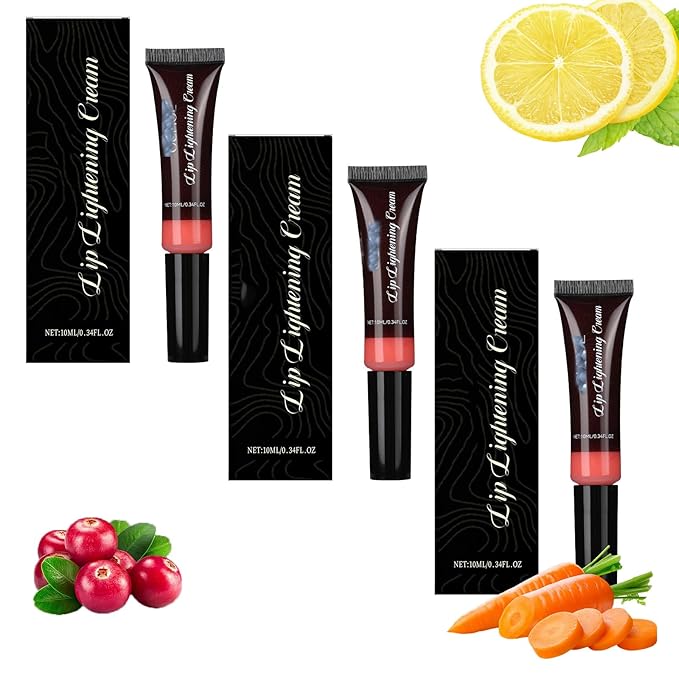 3 PCS Lip Lightening Cream for Dark Lips,Lip Lightener for Smokers and Non-Smokers,Brightening Lip Balm,Help fade lip discoloration,Deep Moisturizing,10ml/0.33fl.oz