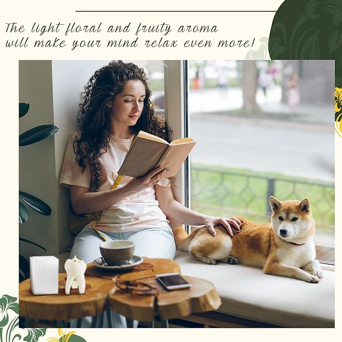 2 Pcs Tooth Scented Candle Cute Dentist Graduation Gift Decorative Aromatherapy Candles for Dental Hygienist Assistant Gifts Clinic Desk Office Decor, Natural Soy Wax, 2. 75 x 3. 93 Inch