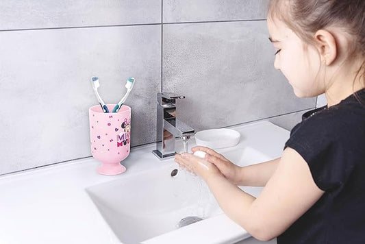 Jay Franco Disney Minnie Mouse Bathroom Tumbler - Pink Resin Toothbrush/Pencil Holder - Kids Bathroom Accessory