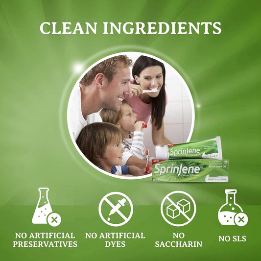 SprinJene Original Fresh Boost | Cavity Protection Toothpaste with Fluoride for Fresh Breath & Healthy Teeth | 2 Pack