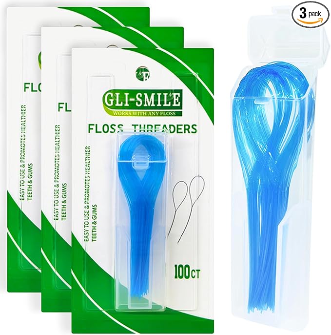 Floss Threaders, Orthodontic Threader, Ultraclean Access Tool for Maintaining Oral Health with Braces, Bridges, and Implants 300 Count (Pack of 3)