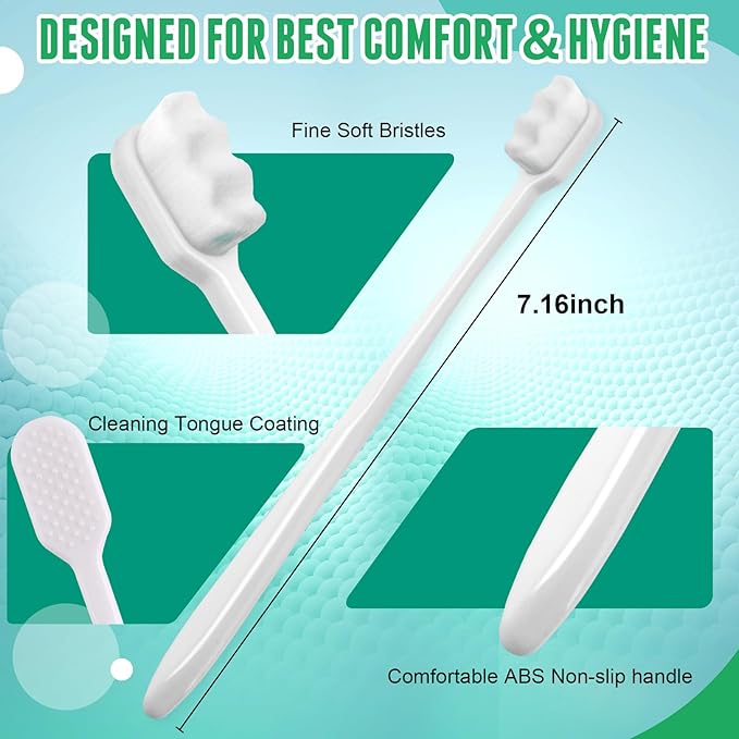 24 PCS Nano Toothbrush, Soft Bristle Toothbrush, Extra Soft Toothbrushes for Adults, Ultra Soft Toothbrushes With 20000 Micro Bristle for Pregnant Women, Elderly, Gum Recession, Protect Fragile Gum