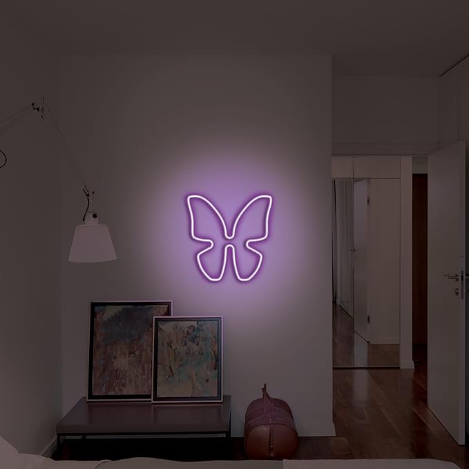 Butterfly NEON Wall Light, Cool Purple Butterfly Shaped LED Light, Perfect for Holiday & Birthday Gift, Party Decor