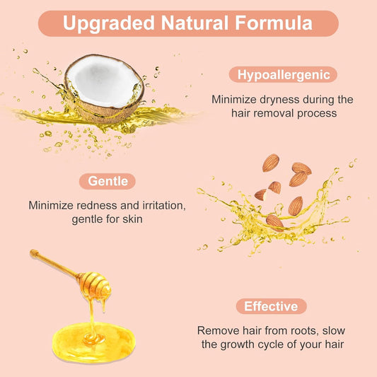 2.5lb Hard Wax Beads For Hair Removal, Yovanpur Waxing Beans for Sensitive Skin, Face, Eyebrows, Bikini, Brazilian, Legs and Full Body Bulk