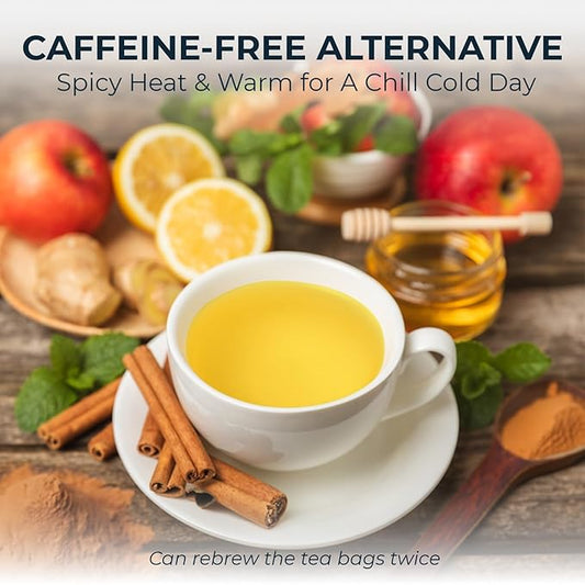 Cinnamon Tea Bags - 55 Count (+5 Tea Bags) Bamboo Tong Included - 5.11 oz, Re-Steep Warm & Spicy Heat Herbal Tea, Calm Stomach & Detox, Support Body, Strength and Health, Cinamon