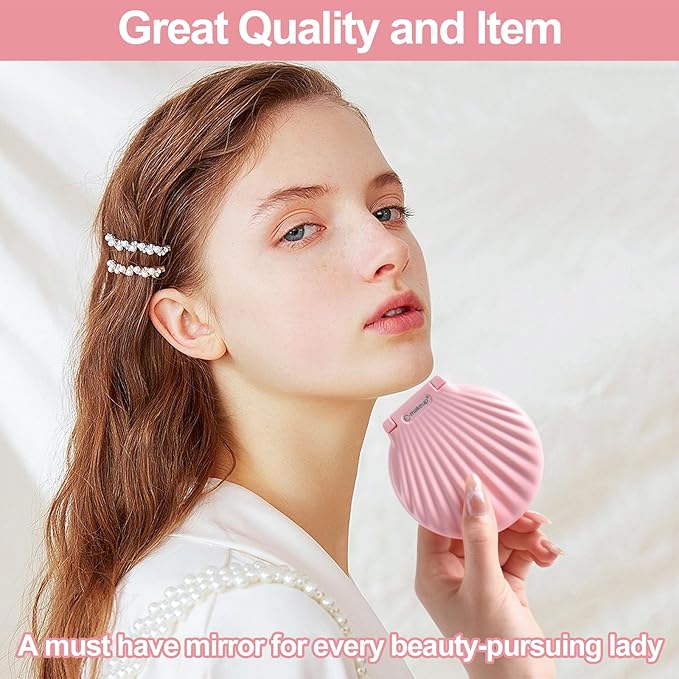 Mini Compact Mirror for Travel - 3.5" Portable, 2-Sided, Lightweight & Shatterproof, Folding Hand Held Mirror, Unique Gift for Women