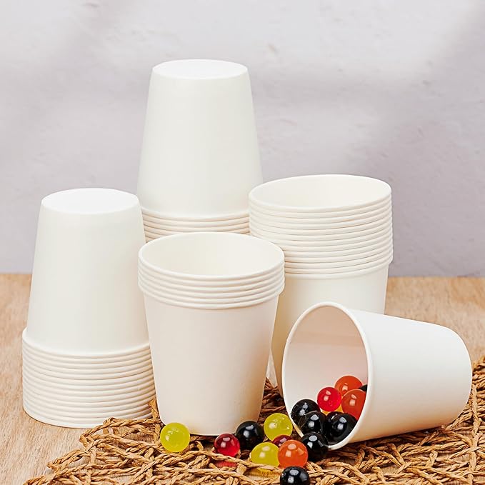 100 Count 3 oz Disposable Mouthwash Cups, Small Paper Cups, Bathroom Paper Cups, Ideal for Parties and Everyday Use