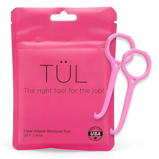 TÜL | Only Invisalign Remover Tool Made in the USA | Lifetime Replacements | Ortho Recommended Aligner Remover Tool & Retainer Remover Tool | Pink 2 Pack | Top Invisalign Accessories