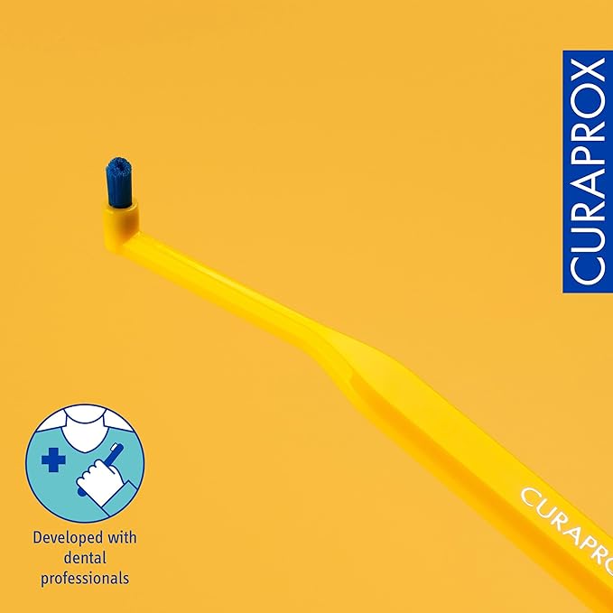Curaprox CS 1009 Single Toothbrush – Braces, Implants and Isolated Teeth | Ultra-Soft Single Tuft | Targeted Gumline Cleaning