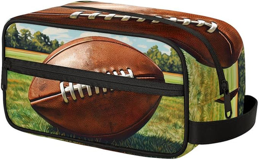 Rugby Ball Boys Travel Toiletry Bag Waterproof Wash Bag Shower Shaving Bag Cosmetic Organizer Makeup Bag Portable Toiletries Accessories for Women Men Rugby