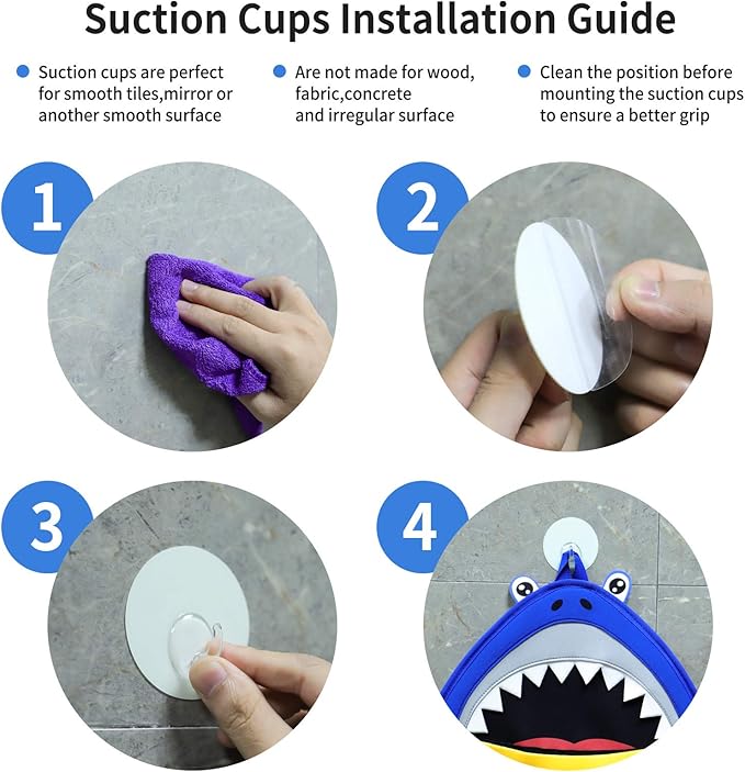 Free Swimming Baby Bath Toy Organizer Set,Quick Drying Mesh Net for Toddler Bathtub Games Holder (Blue)