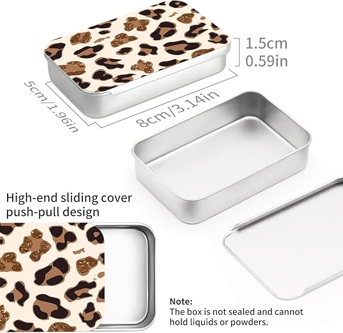 Portable Dental Floss Case, Refillable Cute Travel Floss Dispenser for Men & Women, Pocket Travel Floss Picks Case for Purse, Backpack, Bag White Brown Leopard