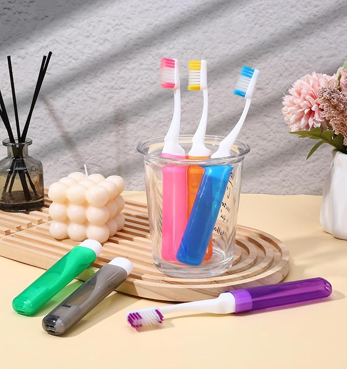 6 Pack Kid Toothbrush, Kids Travel Toothbrush with Case, Soft Bristles Mini Portable for Camping, School, Business Trip & Hiking, 6 Colors