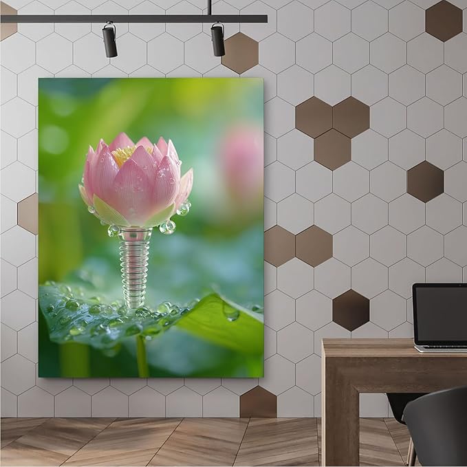 SchindlerBang Teeth Anatomy Art Print,Lotus Petal Implant Design,Dental Office Decor,Contemporary Clinic Display,12x16inch Framed Painting Ready to Hang
