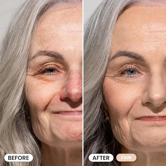 Prime Prometics PrimeSkin CC+ Cream for Mature Women – Lightweight Liquid-to-Powder Foundation – Blurs Pores & Covers Age Spots – Crease-Free, Hydrating & Soft-Matte Finish for Sensitive Skin (Fair)