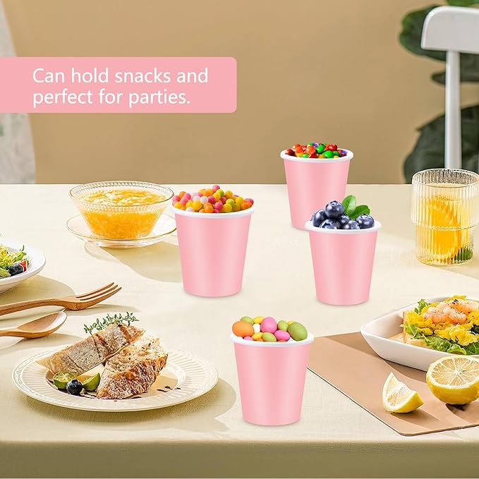 Paper Cups, 300 Pack of 3oz Pink Disposable Bathroom Cups, Ideal for Home, Travel, Party, Picnic and BBQ