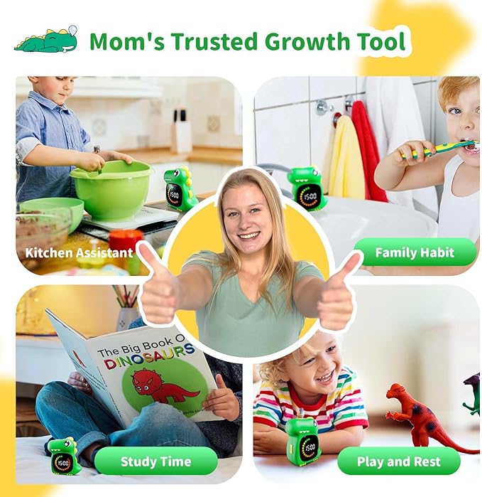 Visual Timer for Kids Dinasour Shape Toddler Timer LED Digital Timer for Classroom
