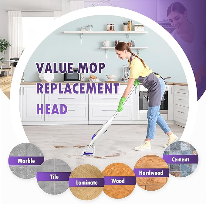 12 Pack Power Mop Refills Compatible with Swiffer Power Mop, for Swiffer Wet Pads Refill, for Floor Cleaning, Unscented