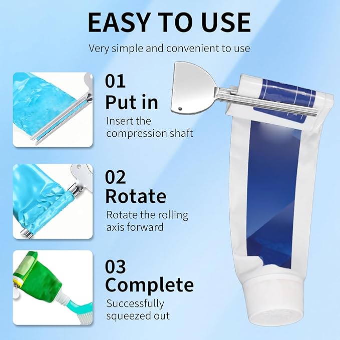 Toothpaste Squeezer, 2026 New Metal Tube Squeezer Key, Manual Toothpaste Roller Tube Wringer for Paint, Cream, Cosmetic and Hair Dye (6 Pcs)
