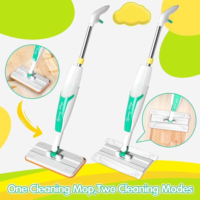 EP EXERCISE N PLAY Kids Spray Mop - Toddler-Size Cleaning Toy Set - Small Mop for Kids That Really Spray - Mini Toddler Mops - Montessori Toys for Toddlers Girls Boys 3 4 5 Years Old